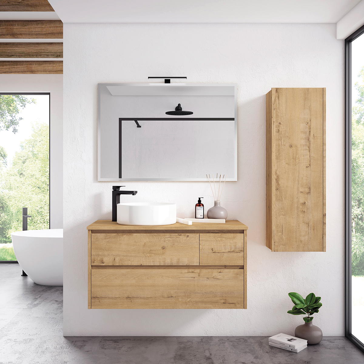 ENMA 100 SOBREENCIMERA NOGAL OSTIPPO espejo luna MODIFICADO